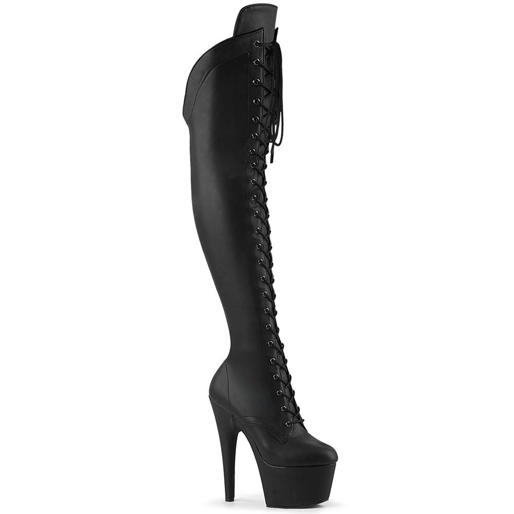 Pleaser - ADORE3014 Plateau overknee Laarzen - Zwart Product image